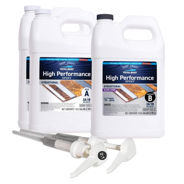 Kit de epoxi TotalBoat de alto rendimiento de 3 galones para carpintería