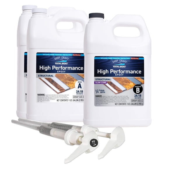 Kit de epoxi TotalBoat de alto rendimiento de 3 galones para carpintería