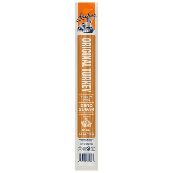 Archer Original Turkey Jerky Stick, 9g Protein, Zero Sugar, Gluten Free Snack, 1 oz