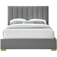thumbnail image 5 of Meridian Furniture Pierce Grey Linen Textured Fabric Queen Bed, 5 of 18