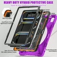thumbnail image 2 of Dteck Case for iPad Pro 11 inch M4 2024,Heavy Duty Armor Shockproof Kids Case with Rotating Stand & Hand/Shoulder Strap for iPad Pro 11-in. (M4),Purple, 2 of 7