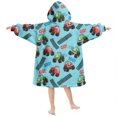 thumbnail image 2 of Monster Cartoon Truck Blue Pattern Lamb Fleece Blanket Hoodies for Teens ,Teens Oversize Sherpa Wearable Hooded Blanket Sweatshirt with Super Pockets, 2 of 6