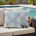 thumbnail image 4 of Outdoor Waterproof Pillow Covers Summer Blue Starfish on Vintage Cotton Linen Decorative Throw Pillow Protectors,Pillowcase Cushion Cases for Patio Sofa Garden Couch,16x16in,Pack of 2, 4 of 14