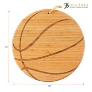 Totally Bamboo Basketball Shaped Bamboo Wood Cutting Board and Charcuterie Board, Great Gift for Basketball Fans