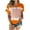Orange, variant on Kovlvoll Womens Shirts Short Sleeve Crewneck Casual Loose Blouse Tie-Dye T-Shirt Summer Comfy Tops Tee