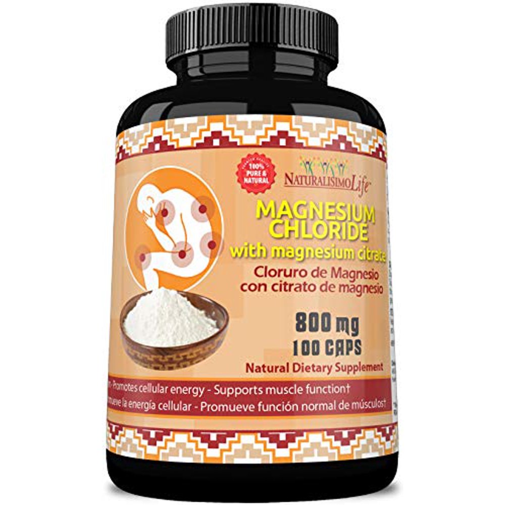 Cloruro de Magnesio Magnesium Chloride 800mg 100 Capsules high