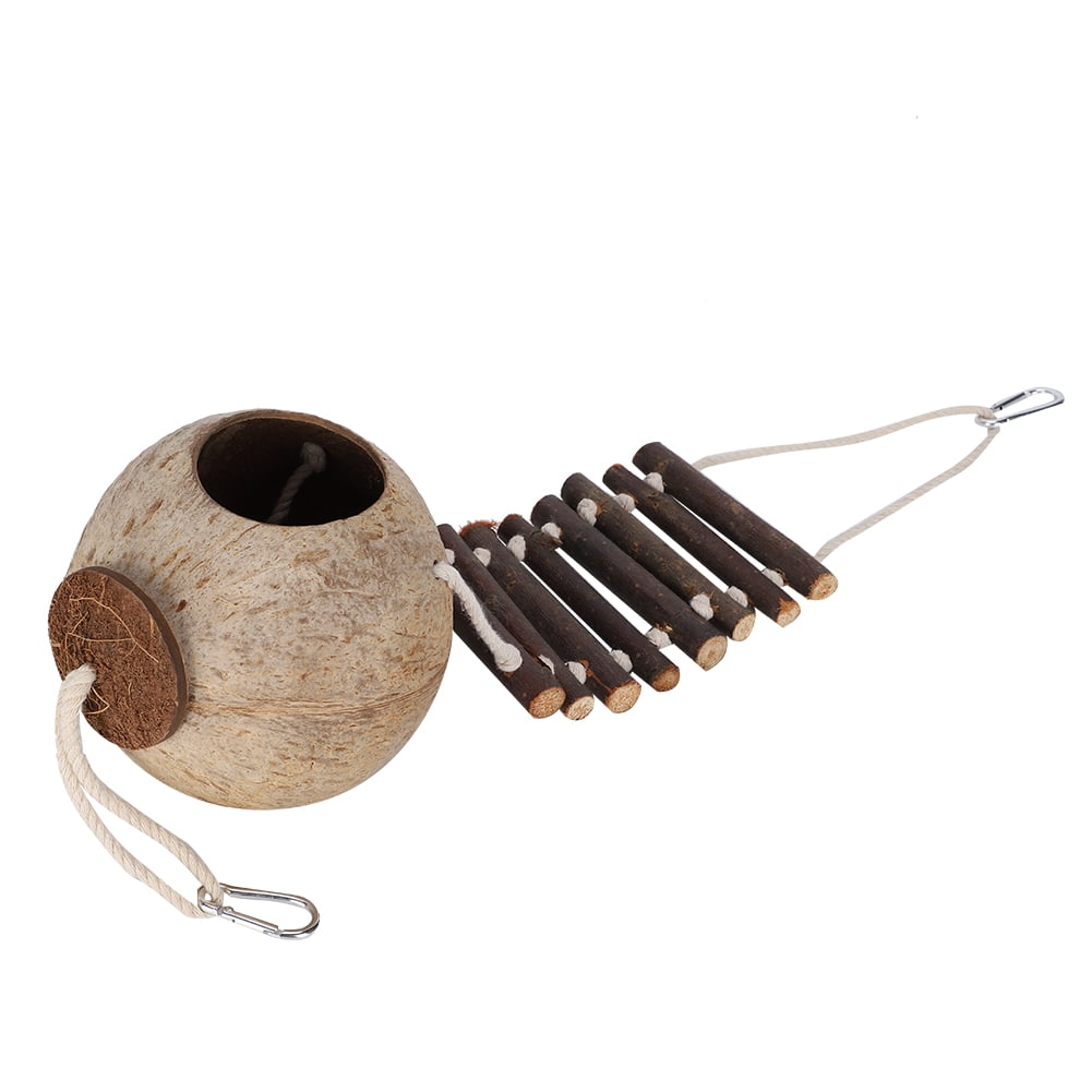 YAHHU Bird's Nest Hamster Breeding Nest Climbing Ladder Natural Coconut Shell Hideaway Toy House 8.27 inches / 21 cm