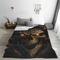 thumbnail image 5 of Rateoe Metal Evil Skull Print Fuzzy Fleece Throw Blanket Extra Large,Super Soft,Fluffy and Warm Blankets for Couch,Bed,All Season Use (40"x30"), 5 of 8