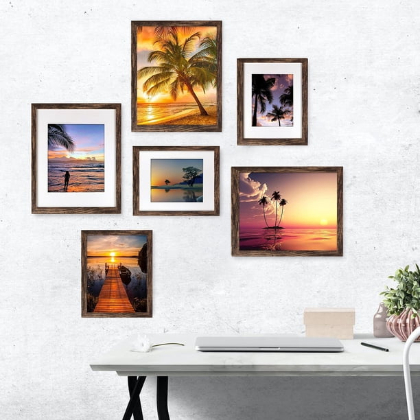 Hyasfey Wooden Picture Frame Wall Mount Picture Frame with Stand