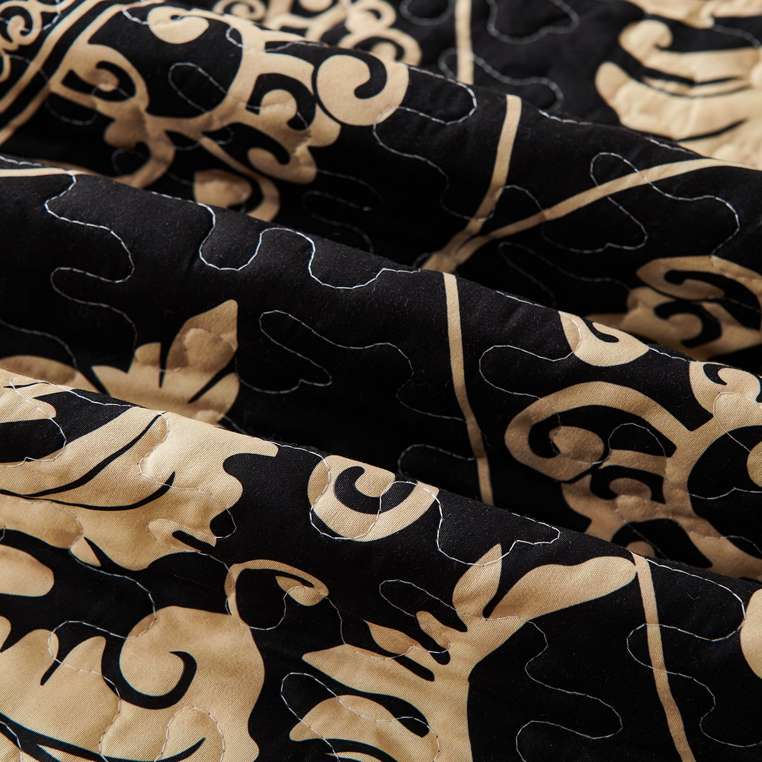 Evenhug Quilt Set 3-Piece Queen Damask Bedding Set Microfiber Floral Quilt Bedding Set With 2 Pillow Shams