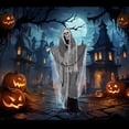 thumbnail image 4 of Party Photo Booth Props Animated Halloween Decorations Halloween Decorations 63" Standing Swinging Decor Light Up Red Sound & Activated Halloween Animatronics For Home Party Indoor Outside Yard, 4 of 9