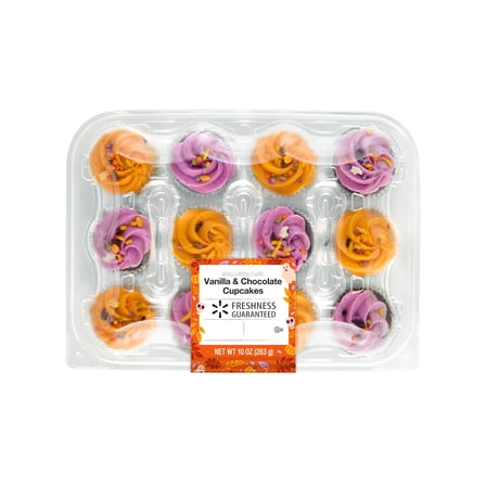 Freshness Guaranteed Halloween Vanilla and Chocolate Cupcakes, 10 oz, 12 Count