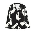 thumbnail image 3 of QIUOMBBP Woman Pajamas Set Halloween Funny Cute Graphic Loungewear Matching Sets Button Down Long Sleeve Sleepwear 2 Piece Outfits, Black, XXXL, 3 of 5