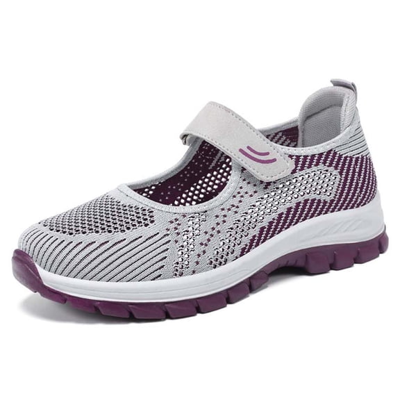 ibiyuan Orthopedic Walking Shoes for Women Mesh Knitted Woven Wide Walking Shoes for Women Arch Support Walking Anti-Skid Women's Fashion Sneakers Soft Hands Free Womens Mary Jane Shoes Sock Shoe