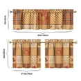 thumbnail image 6 of Rod Pocket Kitchen Curtain Set 3-Piece, 27.5x36 Inch Valance & Tier Drapes, Polyester Pongee Cafe Curtains for Living Room, Bathroom, Farmhouse Rustic Country Window Treatments., 6 of 6