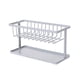 thumbnail image 1 of Escurridor de fregadero de doble capa, soporte para encimera, organizador de cocina para esponja, desinfectante de manos, bola de baño (gris), 1 of 7