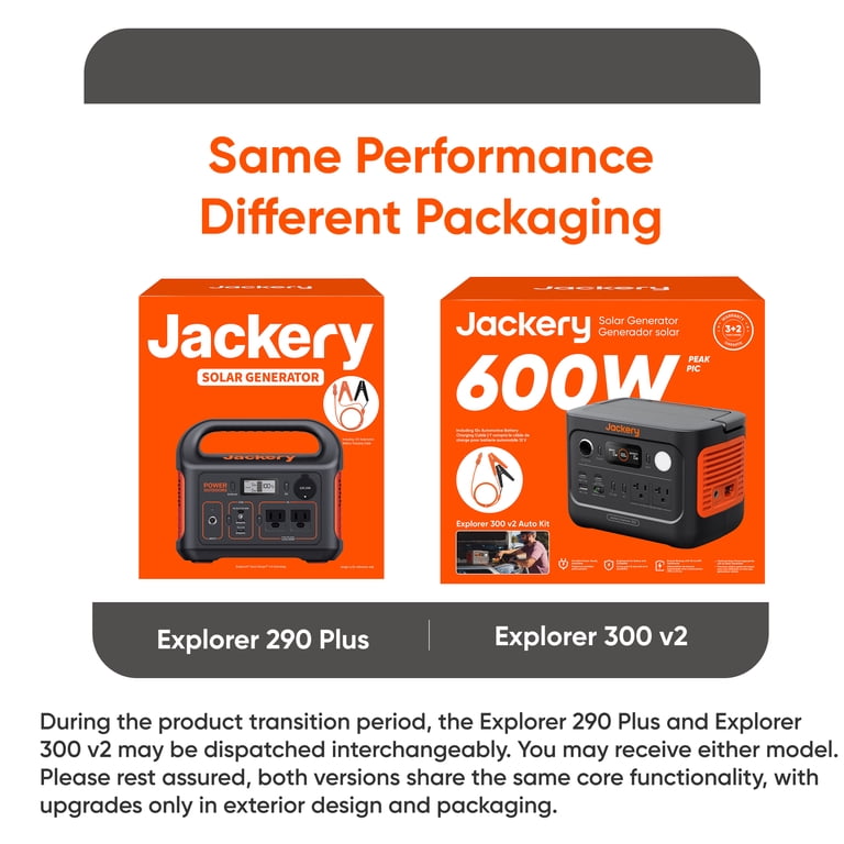 Jackery Explorer 290 Plus Portable Power Station with Automobile