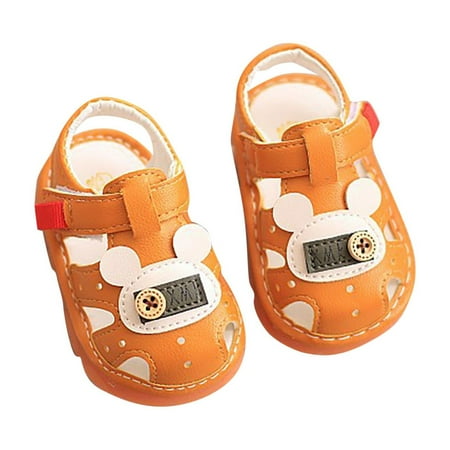 Infant Baby Girl Boy Sandals Comfort Premium Soft Sole Anti Slip Newborn Toddler First Walking Shoes Summer Beach (5  Orange)