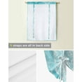 thumbnail image 5 of Aqua Boho Tie Up Curtains for Kitchen Bathroom Bedroom Windows 45 Inch Length, Vintage Floral Contemporary Art Balloon Drape Curtains Shade Rod Pocket Drapery Curtain Panel, 42"x54", 5 of 7