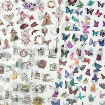 Wrapables Washi Stickers Sets for Scrapbooking, DIY Crafts for Stationery, Diary, Card Making, (18 sheets) Butterflies & Cats