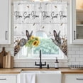 thumbnail image 6 of Rabbits Pine Cone Swag Valances for Windows, Kitchen Curtains 36 Inch Length 2 Panels Set, Sweet Home Texture Farmhouse Grey Wooden Short Curtains for Small Windows Rod Pocket Cafe Curtains 28"x36", 6 of 8