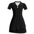 thumbnail image 4 of DHFJKG Two Piece Skirt Set For Women Sweatsuits Tennis Outfits Quarter Zip Collar Short Sleeve Top Mini Skirts Casual Jogger Set Holiday Outfit, 4 of 4