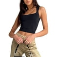 thumbnail image 3 of Fortune Women Vest Sleeveless Straps Crop Top Basic Slim Cami Tank Top, 3 of 9