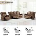 thumbnail image 7 of Bonzy Home Manual Reclining Fabric 3-Piece Sofa Set, Includes Single Recliner Chair, Loveseat and 3-Seat Sofa for Home Living Space, 7 of 7