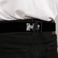 thumbnail image 4 of GM General Motors Belt, Seatbelt Buckle Belt, H2 Black Silver Logo Repeat, 30 to 44 Inches, 4 of 9