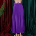thumbnail image 4 of AURA Womens High Waist A Line Maxi Skirt With Belt Solid Color Office Commuter Elegant Skirt, 4 of 10