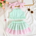 thumbnail image 2 of Hessimy Toddler Girl Athletic Summer Short Sleeve T-Shirt and Shorts Outfit Set,Active Sportswear(Green,4-5 Years), 2 of 7