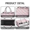 thumbnail image 4 of Large Capacity Tote Bag,White Pink Butterfly Flower Pattern Handbag Fashion Luxury Tote Bag,15.7"x13"x 5.1" Inches,Laptop Compatible, 4 of 6