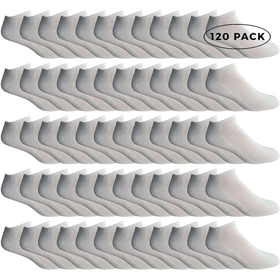 SOCKS'NBULK Women's No Show Socks, Soft Sports Socks In Bulk, (Size 9-11) (Gray, 120)