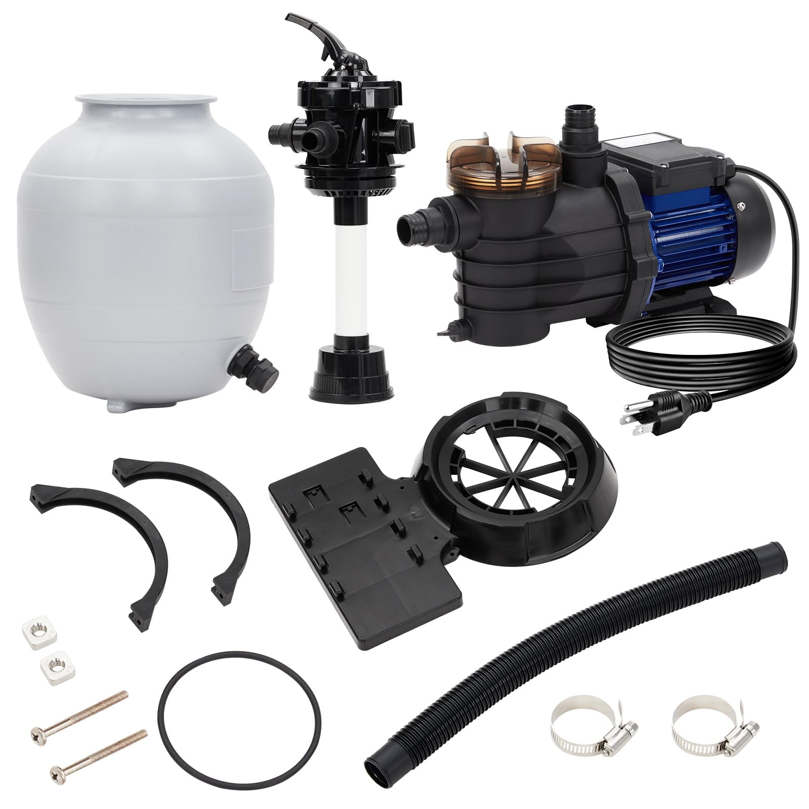 Garvee 12-inch Sand Filter Pump System with 6-Way Valve for Above Ground Pools