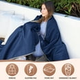 thumbnail image 3 of Tirrinia Waterproof Outdoor Throws Blanket with Sherpa Lining,  51''X 59'' Navy - 2 lb, 3 of 8