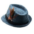 thumbnail image 4 of SILVERFEVER Fedora Hat with Feathers Gatsby Holiday Octoberfast Bavarian Alpine Trlbe Dress Up Hats Dark Blue, 4 of 13