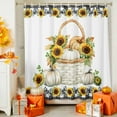 thumbnail image 4 of Shower Curtain 48"W x 72"L Thanksgiving Pumpkin Sunflower Watercolor Fabric Shower Curtains Set with Hooks Water Repellent Bathroom Curtains Machine Washable Bathroom Accessories, 4 of 6