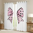 thumbnail image 2 of Manfei Kawaii Bow Tie Blackout Curtains Set of 2 (52x84 Each),Heart Print Bowknot Window Curtains,White Black Pink Curtains and Drapes For Kids,Super Cozy Room Decor, 2 of 6