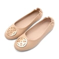 thumbnail image 2 of BURUDANI Women's Slip-On Ballet Flats with Gold Medallion Accent, 2 of 7
