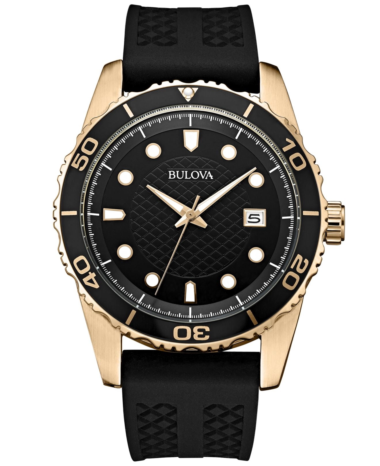 Bulova - Bulova Men's Black Silicone Strap Watch 98B261 - Walmart.com