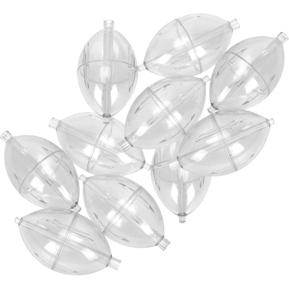 10Pack Clear Plastic Bubble Fishing Floats, Slip Cast Spin Oval Bobbers with Adjustable Buoyancy for Lake Stream Bait Indicator (k)