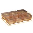 thumbnail image 1 of Plato de servicio dividido Placa de fruta seca Organizador de almacenamiento de alimentos Bandeja para el aperitivo de nuez de dulces extraíbles para con 6 tazones, 1 of 8