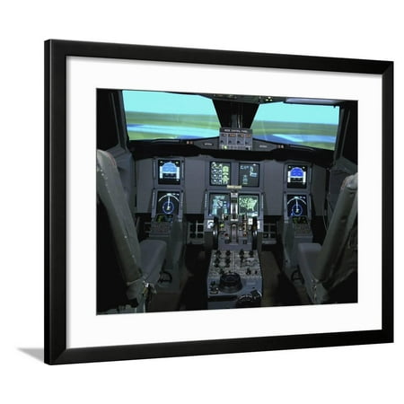 Interior View of an Aircraft Flight Simulator Framed Print Wall Art By Stocktrek