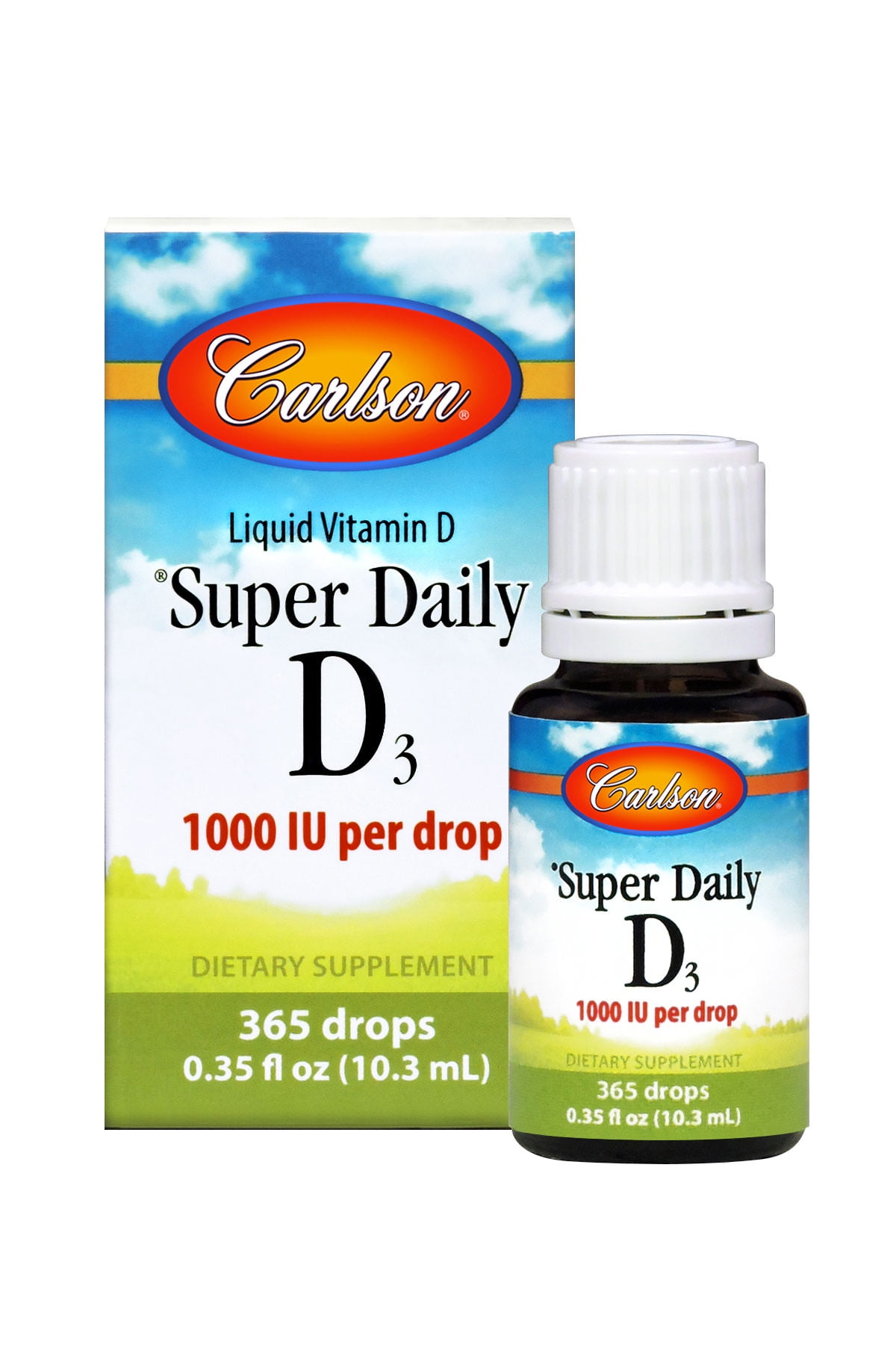 Carlson Super Daily D3 Liquid Drops 1000 Iu 365 Drops Walmartcom