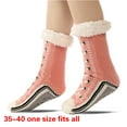 thumbnail image 3 of Sneaker Pattern Fuzzy Slipper Socks for Women Thermal Fleece Lined Home Socks Warm Fuzzy Socks for Winter Party Hosiery, 3 of 9