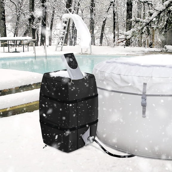 Hot Tub Spa Heater Pump Cover, Waterproof Heavy Duty Hot Tub Insulated Pump Cover for Most Inflatable Hot Tub Spa Heater Pump on Market (Black,Cover only)