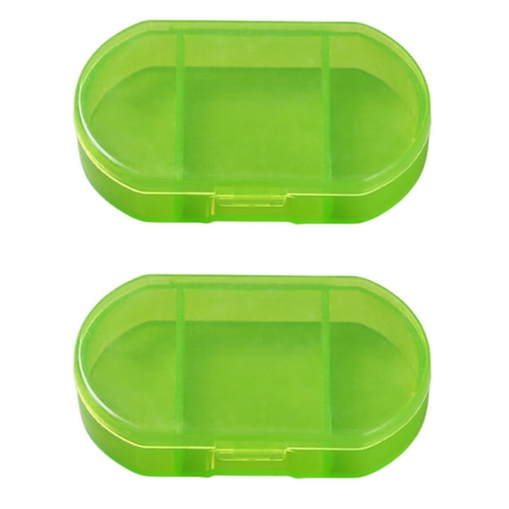 huanledash 2Pcs Pill Box Avoid Light Compartmentalized Transparent Dustproof Portable Carry-on Pill Dispenser Box Household Supplies