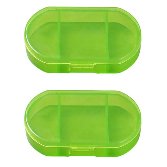 huanledash 2Pcs Pill Box Avoid Light Compartmentalized Transparent Dustproof Portable Carry-on Pill Dispenser Box Household Supplies