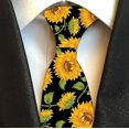 thumbnail image 4 of Sunflower Print Ties Men | Sunflowers Accessories | Nylon Wedding Necktie - Fashion, 4 of 5