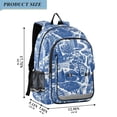 thumbnail image 2 of FORMRS Unisex School Backpack 17" Student Travel Bag with Laptop Compartment, Blue Garden Pattern, 2 of 7